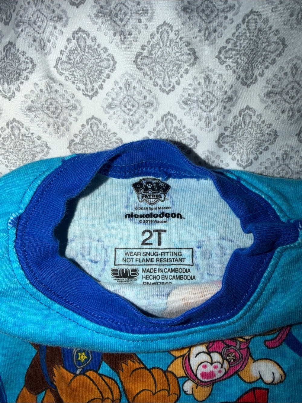 Paw Patrol Blue Kids Pajama Set - Animated Rescue Pups - Picture 2 of 4